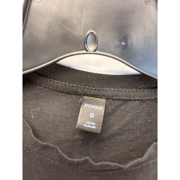 Romwe Let Your Heart Lead The Way Skeleton Black Graphic T-Shirt Size S Gothic - Picture 3 of 9